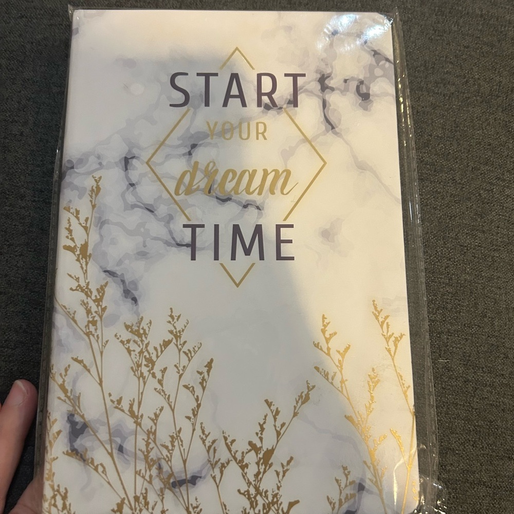 Marble and Gold Journal with place holder new in wrapping